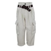 Geverfde Gabardine Broek, Over Fit Pinko , White , Dames