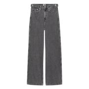 Wijde Pijp Hoge Taille Zwarte Jeans Tommy Hilfiger , Black , Dames