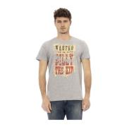 Korte Mouw Ronde Hals T-shirt Trussardi , Gray , Heren