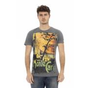 Casual Korte Mouw Ronde Hals T-Shirt Trussardi , Gray , Heren