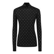 Comfortabele Gebreide Turtle Neck Sweater Paco Rabanne , Black , Dames