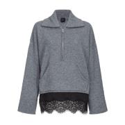 Kleur-Blok Wol-Kasjmier Trui Pinko , Gray , Dames