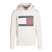 Heren Logo Grosgrain Hoodie Tommy Hilfiger , Beige , Heren