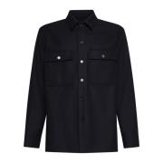 Zwart Shirt Jas Puntkraag Jil Sander , Black , Heren