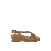 Beige Casual Suède Damessandalen Alma EN Pena , Beige , Dames