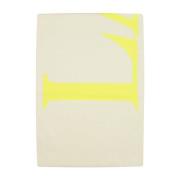 Neon Yellow Logo Wool Scarf Lanvin , Beige , Dames