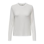 Lange mouw ronde hals dames T-shirt Jacqueline de Yong , White , Dames