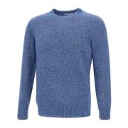 Blauwe Crew Neck Wollen Trui Kangra , Blue , Heren