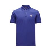 Logo Patch Polo Klassiek Blauw Katoen Moncler , Blue , Heren