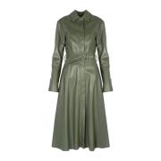 Elegante Midi Jurk met Kraag Liu Jo , Green , Dames