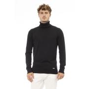 Trendy Sweater - Lange Mouwen - Geribbeld Baldinini , Black , Heren