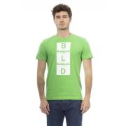 Korte Mouw Ronde Hals T-shirt Baldinini , Green , Heren