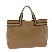 Pre-owned Leather handbags Gucci Vintage , Beige , Dames