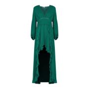 Elegante Maxi Jurk met V-Hals Liu Jo , Green , Dames