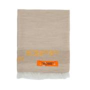 Beige Linnen en Wol Deken Off White , Beige , Heren