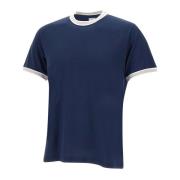 Blauw Katoenen T-shirt met Contrasterende Profielen Eleventy , Blue , ...