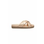 Dames Leren Gevlochten Dubbele Band Sandalen Cerruti 1881 , Beige , Da...