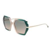 Hexagonale Zonnebril 6170 Bvlgari , Green , Dames