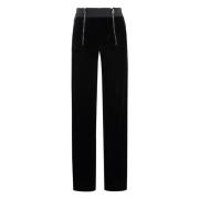 Velvet Broek met Elastische Taille Tom Ford , Black , Dames