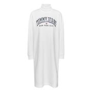 Witte Katoenen Sweaterjurk Tommy Hilfiger , White , Dames