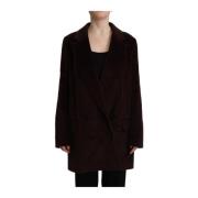 Bordeaux Dubbelrijige Trenchcoat Dolce & Gabbana , Brown , Dames