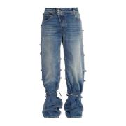 Jeans met veters Alexander McQueen , Blue , Heren