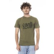 Logo Print Korte Mouw T-shirt Cavalli Class , Green , Heren