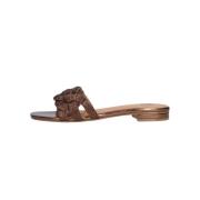 Bronzen Metallic Gevlochten Slipper Bibi Lou , Brown , Dames