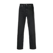 Zwarte Denim Jeans Met Rechte Snit A.p.c. , Black , Heren