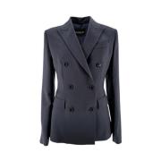 Blauwe Dubbelrijige Wollen Blazer Jas Dondup , Blue , Dames