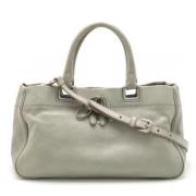 Pre-owned Leather totes Prada Vintage , Gray , Dames