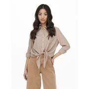 Casual Knoop Shirt Only , Beige , Dames