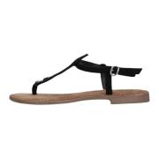 Zwarte Kralensandalen Lazamani , Black , Dames