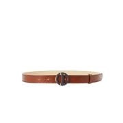 Monogram Leren Riem Iceberg , Brown , Dames