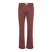 Straight Leg Twill Broek Rum Raisin Cream , Brown , Dames