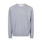 Logo Crewneck Sweater in Wolblend Iceberg , Gray , Heren