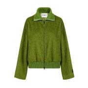 Velours Hoognek Jas Iceberg , Green , Dames