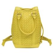 Pre-owned Leather backpacks Bottega Veneta Vintage , Yellow , Dames