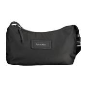 Zwarte Polyester Handtas met Verstelbare Schouderband Calvin Klein , B...