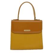 Pre-owned Leather handbags Burberry Vintage , Yellow , Dames