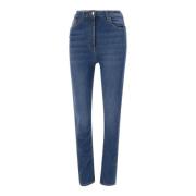 Skinny Jeans met Gouden Knopen Elisabetta Franchi , Blue , Dames