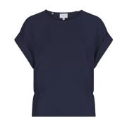 Chique Navy Top met Taille Detail Dante 6 , Blue , Dames