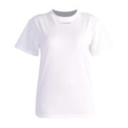 Metallic Micro Logo Dames T-shirt Calvin Klein , White , Dames