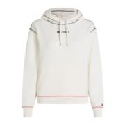 Moderne Gestreepte Hoodie voor Vrouwen Tommy Hilfiger , White , Dames