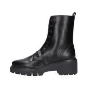 Zwarte Leren Veterboots Jriso Unisa , Black , Dames