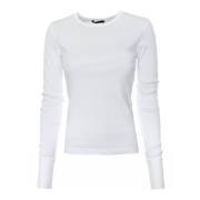 Geribbelde Longsleeve Top Drykorn , White , Dames