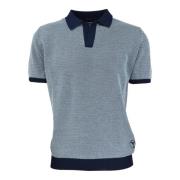 Contrast Polo Shirt Klassiek Ontwerp Carlo Colucci , Blue , Heren