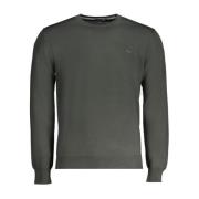 Groene Wol Crewneck Sweater Geborduurd Harmont & Blaine , Green , Here...