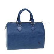 Pre-owned Leather handbags Louis Vuitton Vintage , Blue , Dames