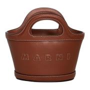 Bruine Tropicalia Leren Handtas Marni , Brown , Dames